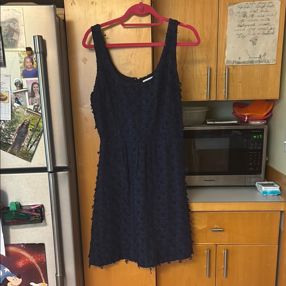 Vineyard Vines Black Ruffled Mini Sheath Dress